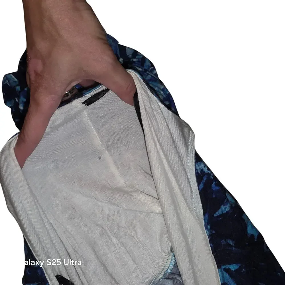 Felicity & Coco shades of blue, cinched waist, spaghetti strap maxi dress‎ sz Sm